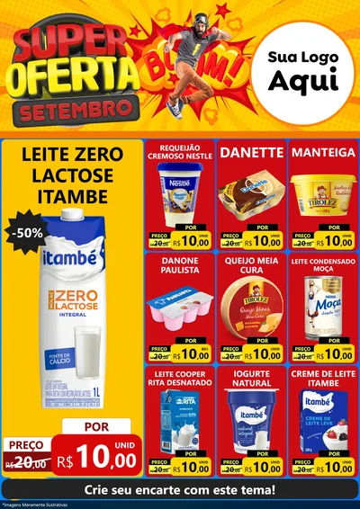 Modelo de Encarte para Encarte A4 Vertical com o tema Super Oferta Setembro para Frios e Laticínios
