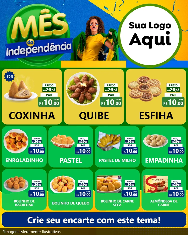 Modelo de Rede Social para Feed Instagram com o tema Mês da Independência para Salgadaria