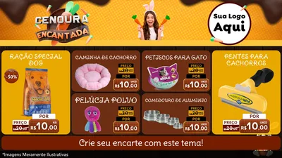Modelo de TV para TV Horizontal com o tema Cenoura Encantada - Páscoa para Pet Shop