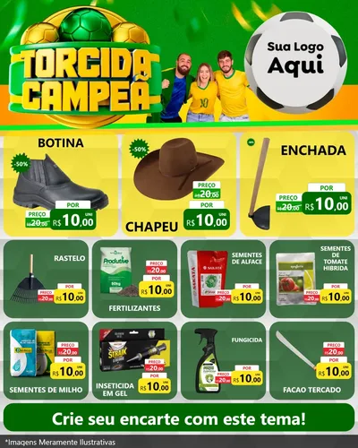 Modelo de Rede Social para Feed Instagram com o tema Torcida Campeã - Copa para Agropecuária
