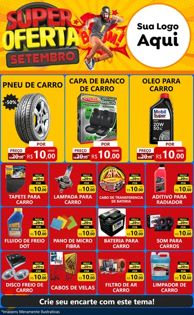 Modelo de Encarte para Encarte Grande com o tema Super Oferta Setembro para Auto peças