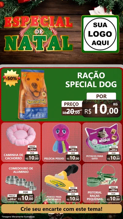 Modelo de Rede Social para Stories com o tema Especial de Natal para Pet Shop