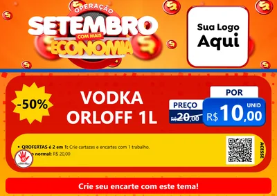 Modelo de Cartaz para Cartaz A4 Horizontal com o tema Operação Setembro Com Muita Economia para Distribuidora de bebidas