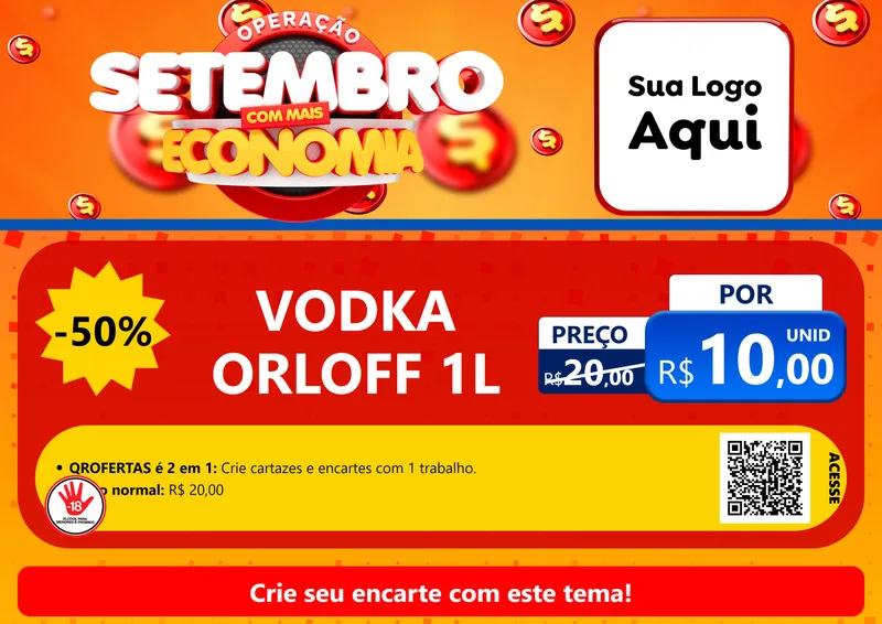 Modelo de Cartaz para Cartaz A4 Horizontal com o tema Operação Setembro Com Muita Economia para Distribuidora de bebidas