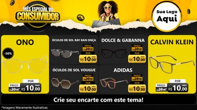 Modelo de TV para TV Horizontal com o tema Mês Especial do Consumidor para Óticas