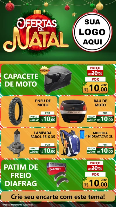 Modelo de TV para TV Vertical com o tema Ofertas de Natal para Moto peças