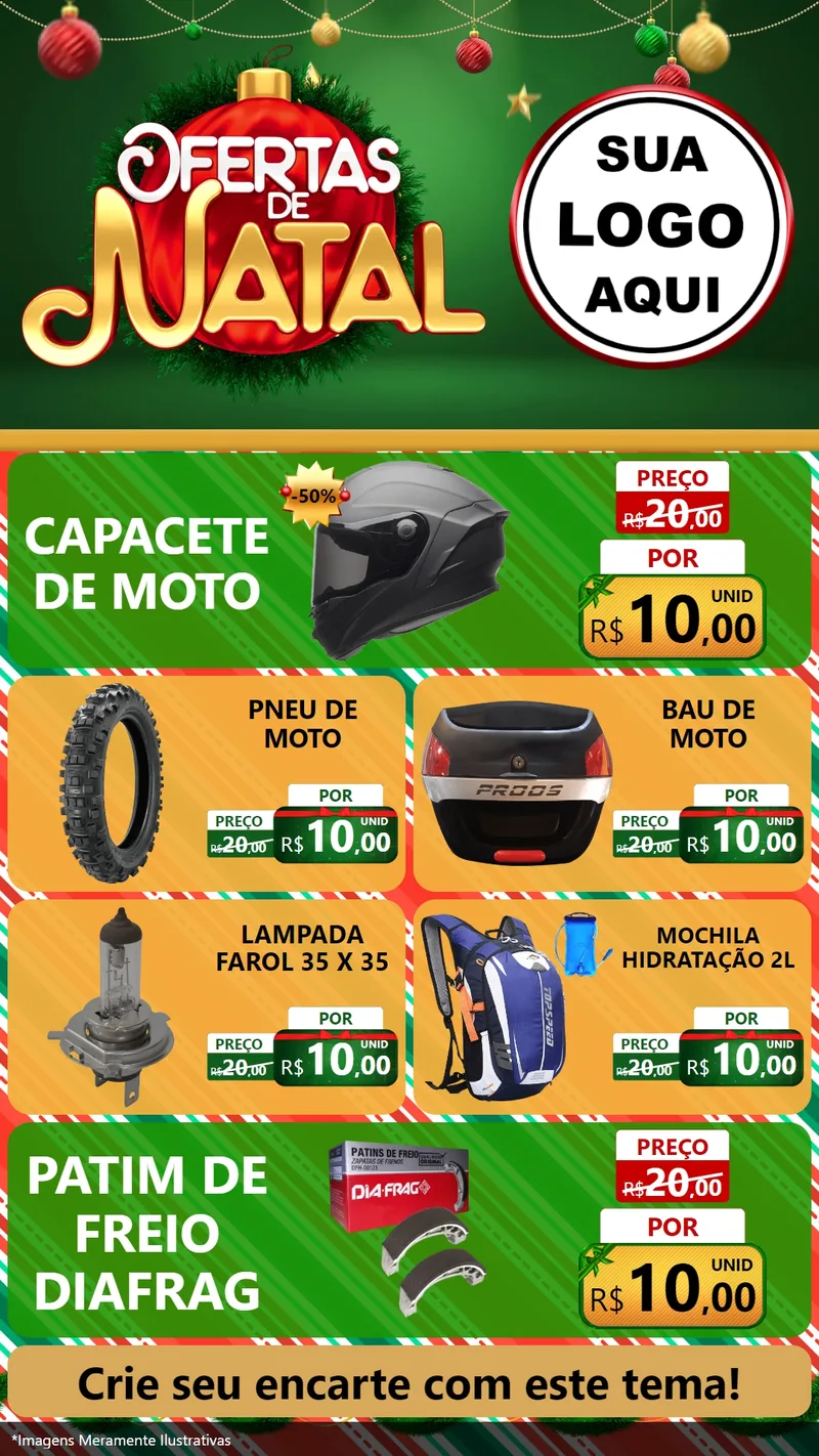 Modelo de TV para TV Vertical com o tema Ofertas de Natal para Moto peças