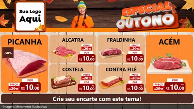 Modelo de TV para TV Horizontal com o tema Especial Outono para Açougue