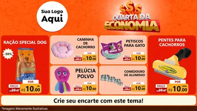 Modelo de TV para TV Horizontal com o tema Quarta da Economia para Pet Shop