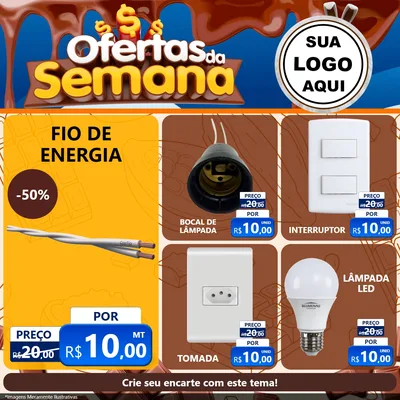 Modelo de Rede Social para Feed Facebook com o tema Ofertas da Semana - Páscoa para Materiais Elétricos