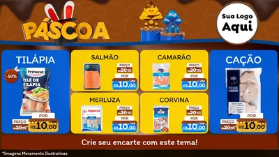 Modelo de TV para TV Horizontal com o tema Páscoa para Peixaria
