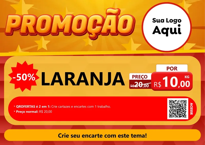 Modelo de Cartaz para Cartaz A4 Horizontal com o tema Promoção para Hortifrúti