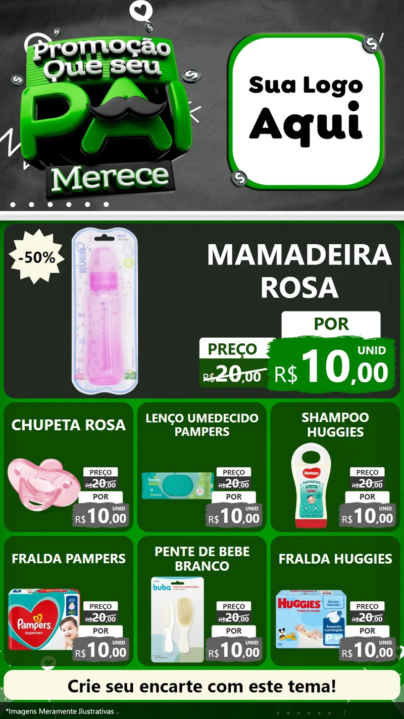 Modelo de Rede Social para Stories com o tema Promoção Que seu Pai Merece para Bebês