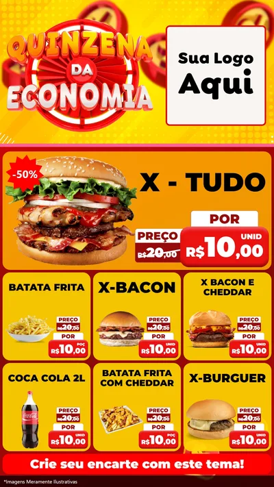 Modelo de Rede Social para Stories com o tema Quinzena Da Economia para Hamburgueria