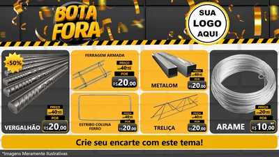 Modelo de TV para TV Horizontal com o tema Bota Fora para Ferragens