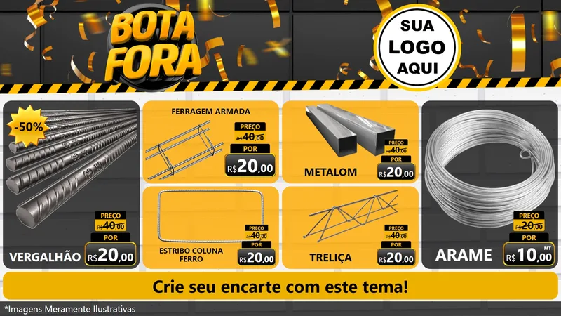 Modelo de TV para TV Horizontal com o tema Bota Fora para Ferragens