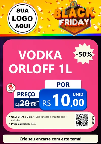 Modelo de Cartaz para Cartaz A4 Vertical com o tema Black Friday para Distribuidora de bebidas