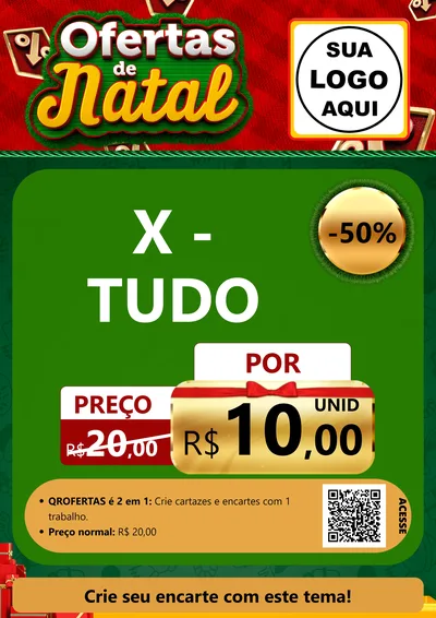 Modelo de Cartaz para Cartaz A4 Vertical com o tema Ofertas de Natal para Hamburgueria