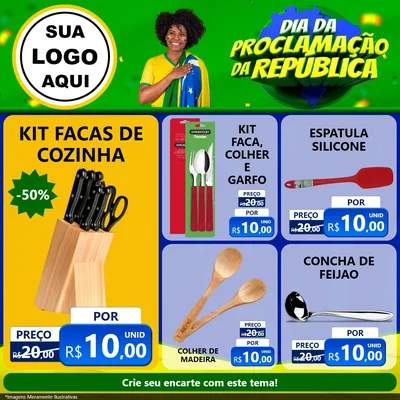 Modelo de Rede Social para Feed Facebook com o tema Dia Da Proclamação Da República para Utilidades Domésticas