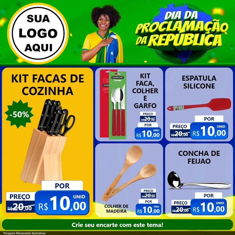 Modelo de Rede Social para Feed Facebook com o tema Dia Da Proclamação Da República para Utilidades Domésticas