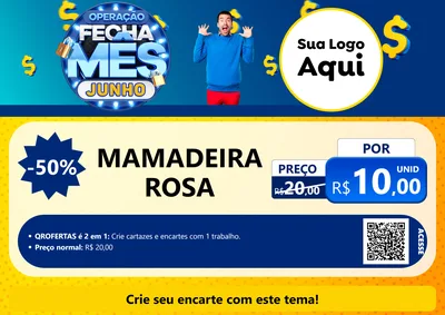 Modelo de Cartaz para Cartaz A4 Horizontal com o tema Operação Fecha Mês, Junho para Bebês