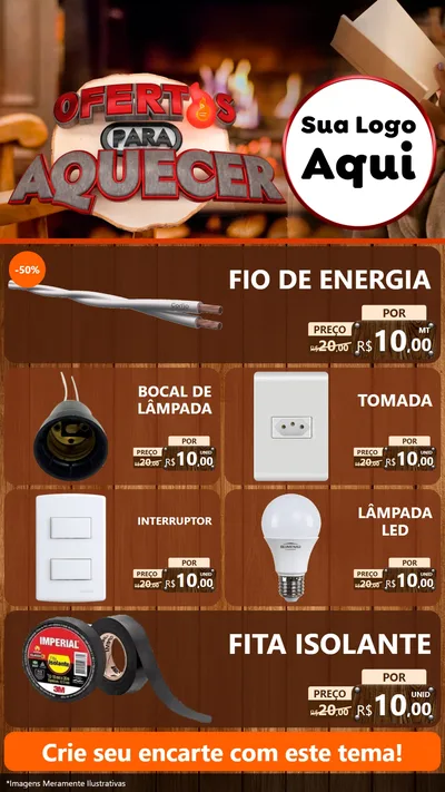 Modelo de TV para TV Vertical com o tema Ofertas Para Aquecer para Materiais Elétricos