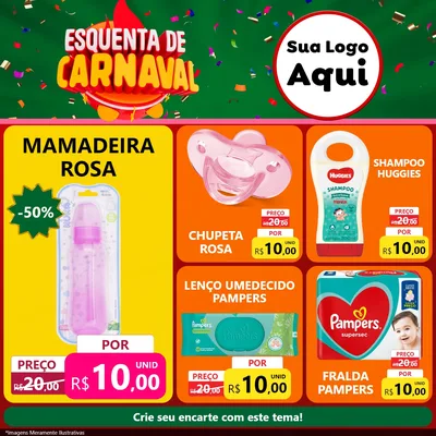 Modelo de Rede Social para Feed Facebook com o tema Esquenta de Carnaval para Bebês