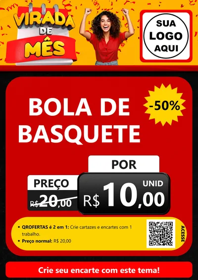 Modelo de Cartaz para Cartaz A4 Vertical com o tema Virada de Mês para Artigos Esportivos
