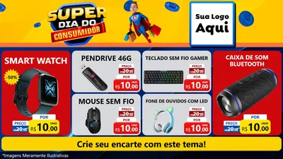 Modelo de TV para TV Horizontal com o tema Super Dia do Consumidor para Informática