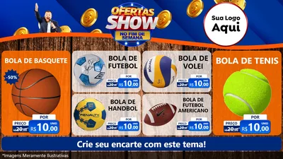Modelo de TV para TV Horizontal com o tema Ofertas Show No Fim De Semana para Artigos Esportivos