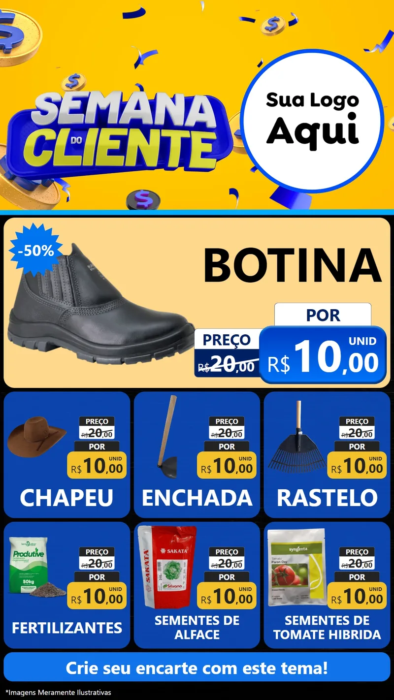 Modelo de Rede Social para Stories com o tema Semana do Cliente para Agropecuária