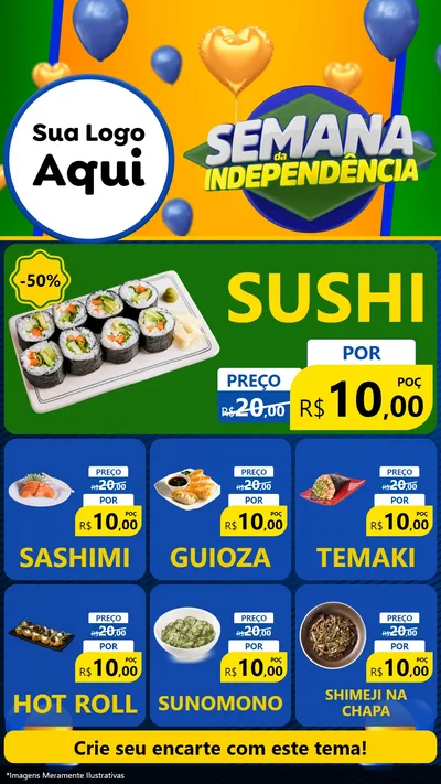 Modelo de Rede Social para Stories com o tema Semana da Independência para Comida japonesa