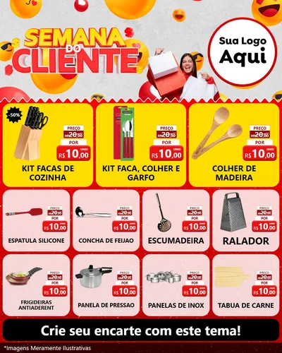 Modelo de Rede Social para Feed Instagram com o tema Semana do Cliente para Utilidades Domésticas