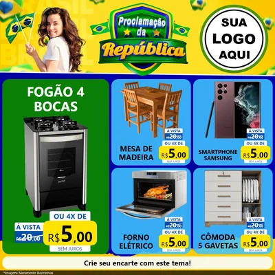 Modelo de Rede Social para Feed Facebook com o tema Proclamação da República para Móveis e Eletro