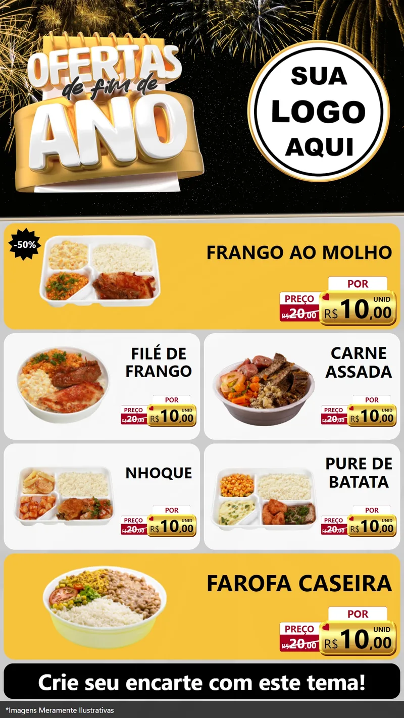 Modelo de TV para TV Vertical com o tema Ofertas de Fim de Ano para Restaurante