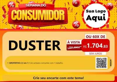 Modelo de Cartaz para Cartaz A4 Horizontal com o tema Semana do Consumidor para Concessionaria de Carros