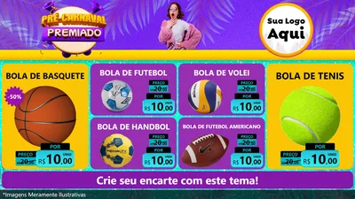Modelo de TV para TV Horizontal com o tema Pré-Carnaval Premiado para Artigos Esportivos