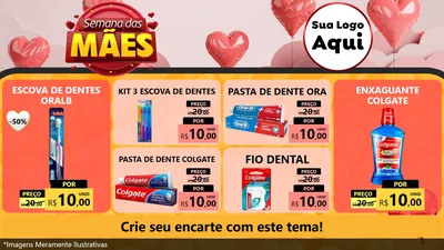 Modelo de TV para TV Horizontal com o tema Semana das Mães para Higiene Pessoal