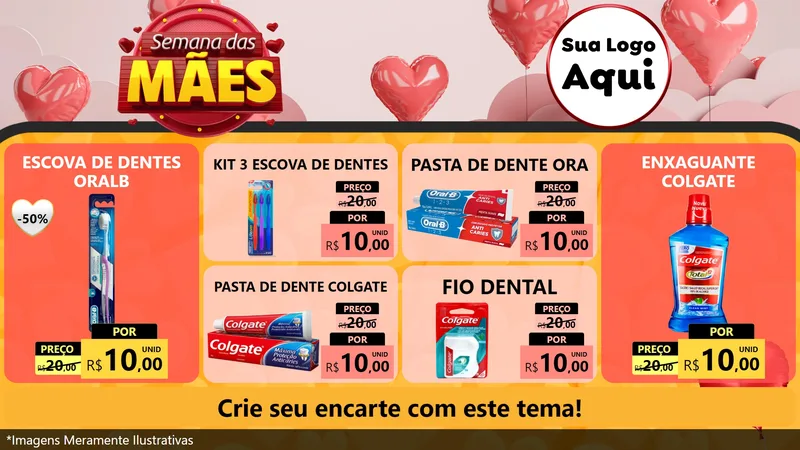 Modelo de TV para TV Horizontal com o tema Semana das Mães para Higiene Pessoal