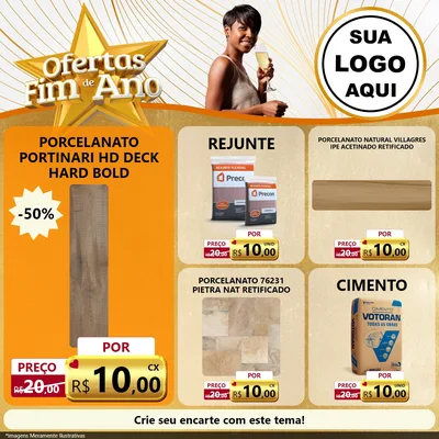 Modelo de Rede Social para Feed Facebook com o tema Ofertas Fim de Ano para Pisos e revestimentos