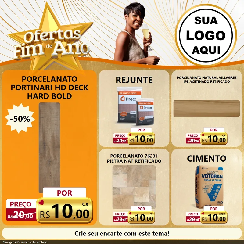 Modelo de Rede Social para Feed Facebook com o tema Ofertas Fim de Ano para Pisos e revestimentos