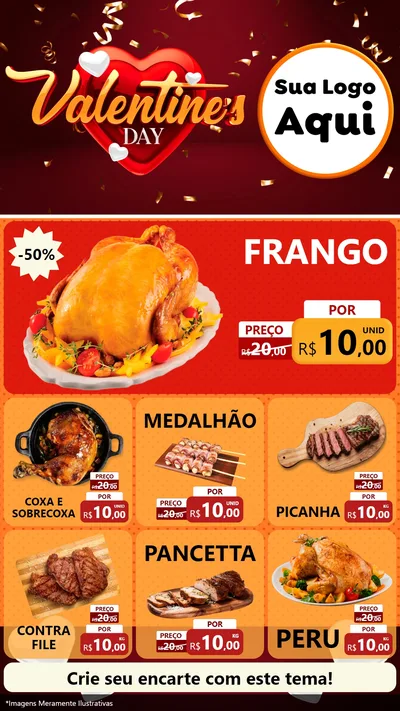 Modelo de Rede Social para Stories com o tema Valentine's Day para Assados