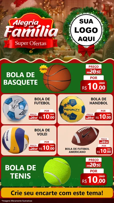 Modelo de TV para TV Vertical com o tema Alegria Em Família - Super Ofertas para Artigos Esportivos