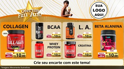 Modelo de TV para TV Horizontal com o tema Ofertas Fim de Ano para Suplementos alimentares