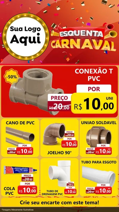 Modelo de Rede Social para Stories com o tema Esquenta Carnaval para Tubos e conexões