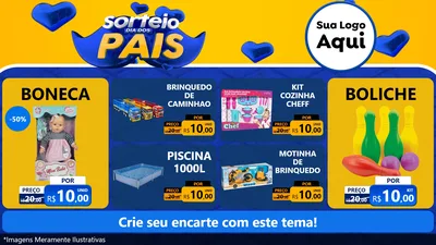 Modelo de TV para TV Horizontal com o tema Sorteio Dia dos Pais para Brinquedos