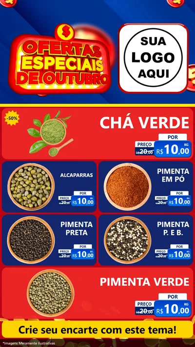 Modelo de TV para TV Vertical com o tema Ofertas Especiais de Outubro para Produtos Naturais