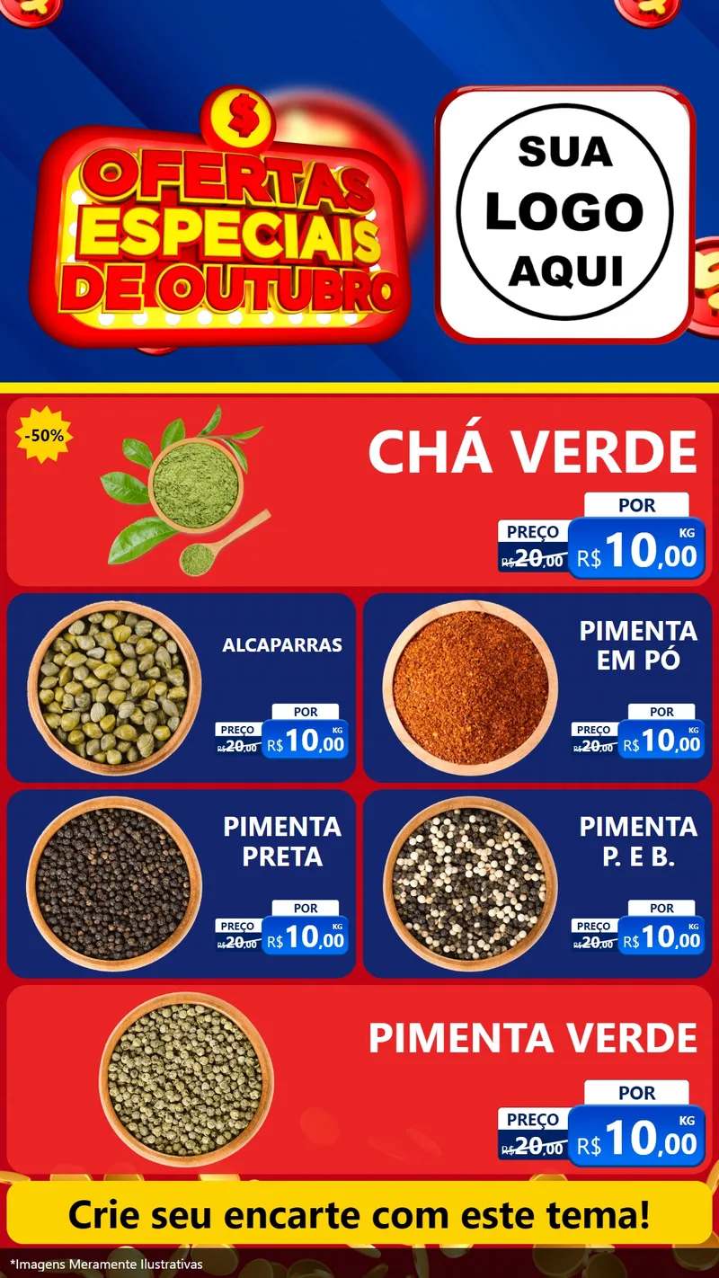Modelo de TV para TV Vertical com o tema Ofertas Especiais de Outubro para Produtos Naturais