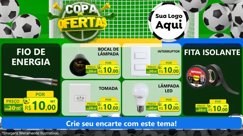 Modelo de TV para TV Horizontal com o tema Copa De Ofertas para Materiais Elétricos