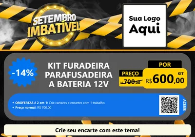 Modelo de Cartaz para Cartaz A4 Horizontal com o tema Setembro Imbatível para Maquinas e Ferramentas